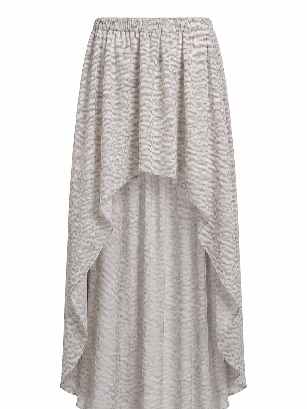 Silk Gypsy 05 High-Low Ruffle Skirt in Light Gray